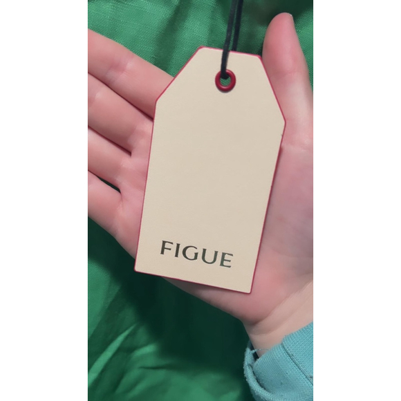 Women's Figue Adelaide Green Cut-Out Linen Midi Size L***. No belt - Picture 10 of 12